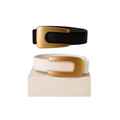 Cinto Feminino Elegance Oval™ – Fivela Dourada Fosca