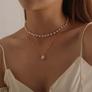 Choker de Pérolas Sammy Banhado a Ouro 18K – Colar Duplo Feminino Luxo Vintage
