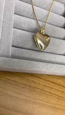 Colar Coração Personalizado 2 Fotos Relicário Carta Presente Romântico Banhado a Ouro 18k