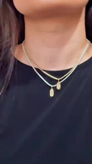 Colar Riviera com Letra Inicial com Zircônia Nome Dourado Feminino Semijoias Banho Ouro 18k Delicado