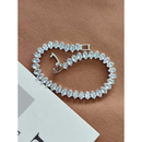 Bracelete de zircônia cúbica banho com verniz com fecho de relógio