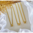 Colar Choker Elegante com Pingente de Letra Inicial do Nome Folheado a Ouro ou Prata Não fica preto