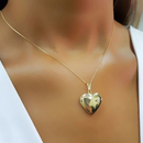 Colar Coração Personalizado 2 Fotos Relicário Carta Presente Romântico Banhado a Ouro 18k