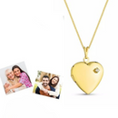 Colar Coração Personalizado 2 Fotos Relicário Carta Presente Romântico Banhado a Ouro 18k