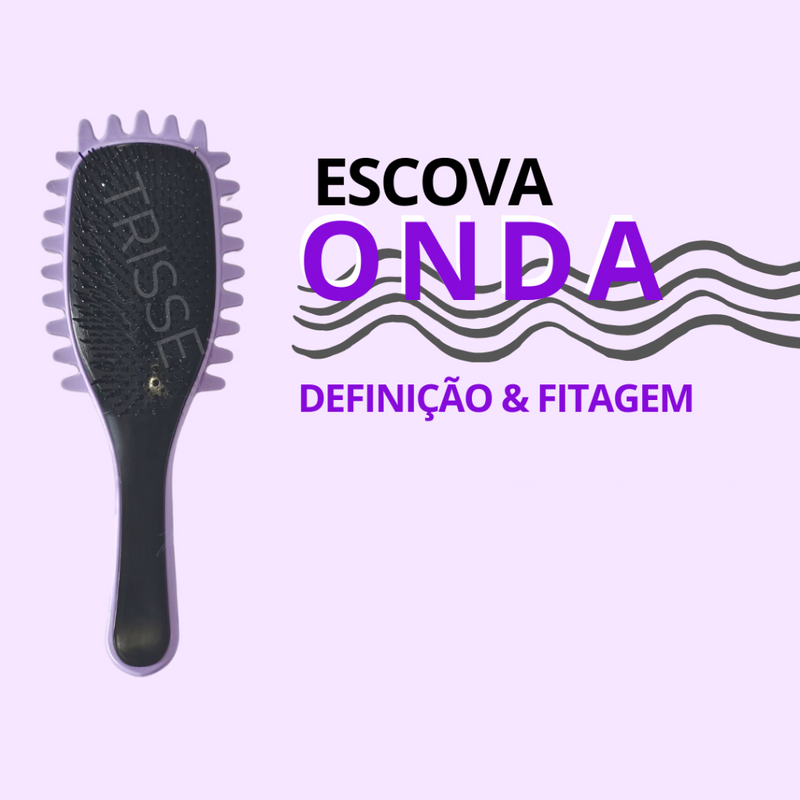 Escova Onda Finalizadora Trissé Definição Cachos e Finalização para Cabelo Cacheado Crespo