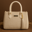 Bolsa Feminina Lorena Vitória Palha Chic Alça Dupla (Mão + Transversal)
