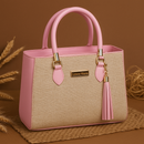Bolsa Feminina Lorena Vitória Palha Chic Alça Dupla (Mão + Transversal)