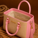 Bolsa Feminina Lorena Vitória Palha Chic Alça Dupla (Mão + Transversal)