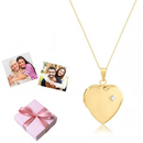 Colar Relicário Coração Personalizado com 2 Fotos + Carta | Banhado a Ouro 18K