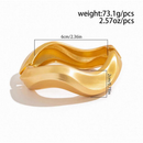 Pulseira Feminina Dourada Design Ondulado – Bracelete Moderno Minimalista, Estilo Elegante e Sofisticado