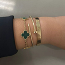 Conjunto de 3 Braceletes Femininos Dourados Celinea