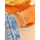 Kit Pulseira Feminina a Prata 925 Folheada Riviera Grumet Correntaria Corrente Grossa