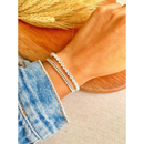 Kit Pulseira Feminina a Prata 925 Folheada Riviera Grumet Correntaria Corrente Grossa