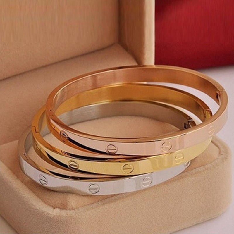 Pulseira Clássica De Aço Inoxidável Pulseira De Casal Estilo Coreano