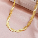 Colar Feminina 2 Fios Aço Inoxidável Banhado Cor Dourada 18K Ajustável- Promoção