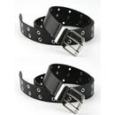 Cinto Punk Rock Duplo Ilhós Unissex Preto Premium