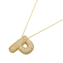 Colar de Letra Inicial Cravejado em Zircônias Banhado a Ouro 18K