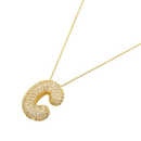 Colar de Letra Inicial Cravejado em Zircônias Banhado a Ouro 18K