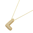 Colar de Letra Inicial Cravejado em Zircônias Banhado a Ouro 18K