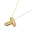 Colar de Letra Inicial Cravejado em Zircônias Banhado a Ouro 18K