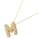 Colar de Letra Inicial Cravejado em Zircônias Banhado a Ouro 18K