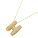 Colar de Letra Inicial Cravejado em Zircônias Banhado a Ouro 18K