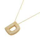 Colar de Letra Inicial Cravejado em Zircônias Banhado a Ouro 18K