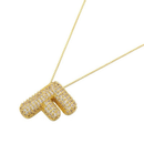 Colar de Letra Inicial Cravejado em Zircônias Banhado a Ouro 18K