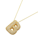 Colar de Letra Inicial Cravejado em Zircônias Banhado a Ouro 18K
