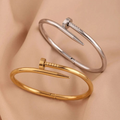 Bracelete Pulseira Prego de Aço inoxidável Prata ou Dourado Acessórios Femininos Moda Virginia