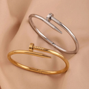 Bracelete Pulseira Prego de Aço inoxidável Prata ou Dourado Acessórios Femininos Moda Virginia