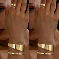 Kit Elegance Duo™ – Bracelete e Anel Ajustáveis Banhados em Ouro 18k