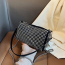 Bolsa Feminina de Festa com Strass e Glitter – com Alça Corrente