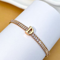 PULSEIRA DE LETRA INCRUSTADO COM ZIRCÔNIA BRILHANTE BANHADA EM OURO 18K