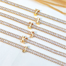 PULSEIRA DE LETRA INCRUSTADO COM ZIRCÔNIA BRILHANTE BANHADA EM OURO 18K