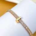 PULSEIRA DE LETRA INCRUSTADO COM ZIRCÔNIA BRILHANTE BANHADA EM OURO 18K