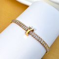 PULSEIRA DE LETRA INCRUSTADO COM ZIRCÔNIA BRILHANTE BANHADA EM OURO 18K