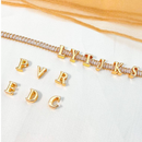 PULSEIRA DE LETRA INCRUSTADO COM ZIRCÔNIA BRILHANTE BANHADA EM OURO 18K