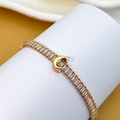 PULSEIRA DE LETRA INCRUSTADO COM ZIRCÔNIA BRILHANTE BANHADA EM OURO 18K