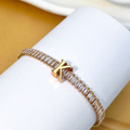 PULSEIRA DE LETRA INCRUSTADO COM ZIRCÔNIA BRILHANTE BANHADA EM OURO 18K
