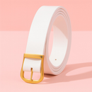 Cinto Feminino Minimalista com Fivela Dourada – Couro Sintético Premium
